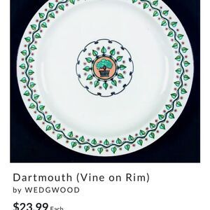 Antique Wedgwood Dartmouth (Vine on Rim
Green vine dinner plate set of 3 - 9 7/8